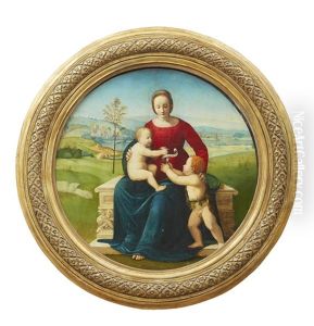 Madonna Med Jesusbarnet Och Johannes Doparen Som Barn by Giuliano Bugiardini