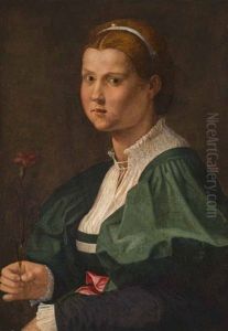 Brustportrat Einer Jungen Dame Mit Nelke by Giuliano Bugiardini