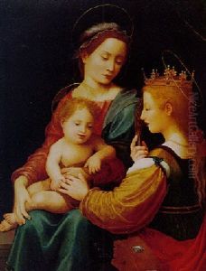 Madonna And Child With St. Catherine Of Alexandria by Giuliano Bugiardini