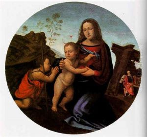 The Madonna And Child With The Infant St. John The Baptist by Giuliano Bugiardini