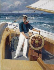 Sailing Off Thacher Island by Augustus W. Buhler