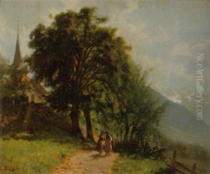 Bergkirchlein Im Berner Oberland by Eduard Buhler