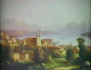 Blick Auf Luzern Vom Alten Steinbruchweg Aus Gesehen by Eduard Buhler