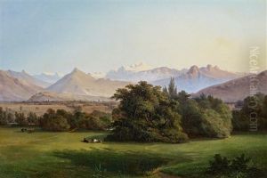 Schweizer Berglandschaft by Johann-Rudolph Buhlmann