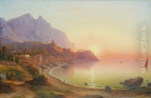 Vue De La Cote Italienne, Probablement Capri by Johann-Rudolph Buhlmann
