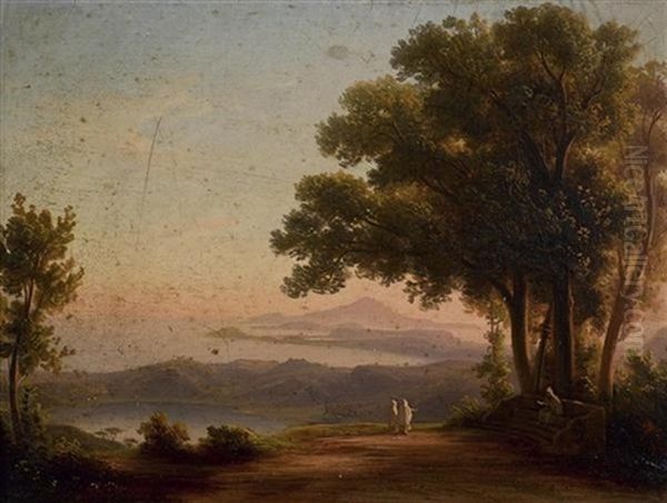 Landschaft Bei Neapel Mit Dem Vesuv Im Hintergrund - view 1