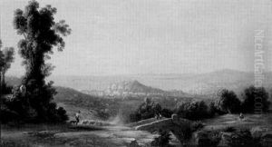 A Distant View Of Nice, With A Drover In The Foreground