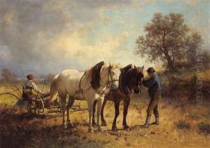 Pferdefuhrwerk Mit Figurlicher Staffage by Conrad Buehlmayer