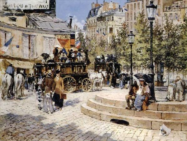 A Busy Paris Square - view 1