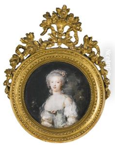 Portrait Of A Lady With Flowers In Her Hair by Albert de Buissaizon