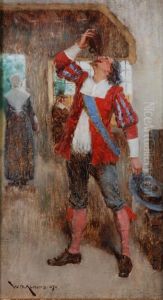 An Interior With Figures In Seventeenth Century Costume