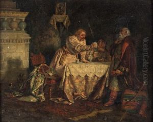 Boyars Drinking by Feodor Feodorovich Bukholts