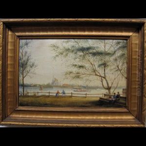 Waterfront Of Hochelaga (eastern Montreal) Looking Towardlongueuil by William Douglas Almond