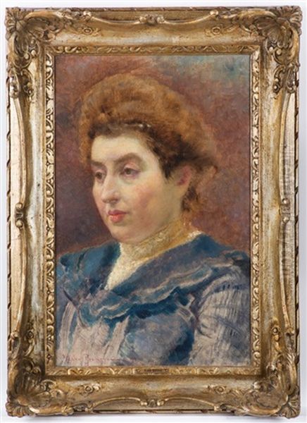 Portrait Of The Painter's Wife by Vlacho Bukovac