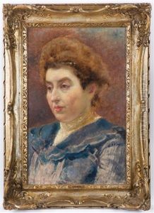 Portrait Of The Painter's Wife by Vlacho Bukovac