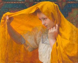 Divka V Oranzovem Salu by Vlacho Bukovac