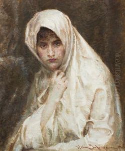 Verschleierte Frau by Vlacho Bukovac