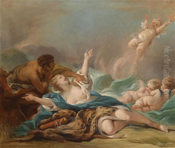 Mythologische Szene Mit Jagerin Am Meer (after Francois Boucher) - view 1