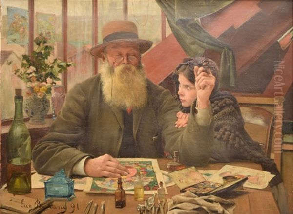 L'illustrateur Et Sa Fille A L'atelier - view 1