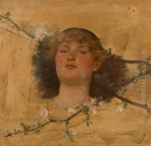 "le Reve" ; Etude De Visage De Jeune Fille - view 1