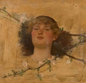 "le Reve" ; Etude De Visage De Jeune Fille by Jean Eugene Buland