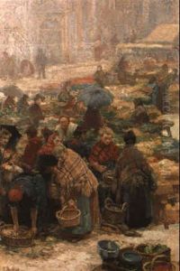 Marche A La Grand Place De Bruxelles by Francois Bulens