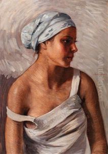 Tanara Cu Turban by Petru Bulgaras
