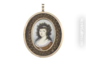 A Lady, Wearing Brown Dress, Breast Star And White Fichu, Her Natural Wig Falling In Curls Over Her Shoulders And Secured With A White Bandeau by Richard Bull