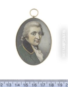 A Gentleman, Wearing Green Coat With Black Collar Edged With Gold, White Stock And Frilled Cravat, His Hair Powdered And Worn En Queue
