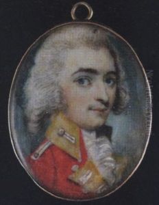 An Officer, Wearing Red Uniform With Yellow Facings And Frilled White Cravat