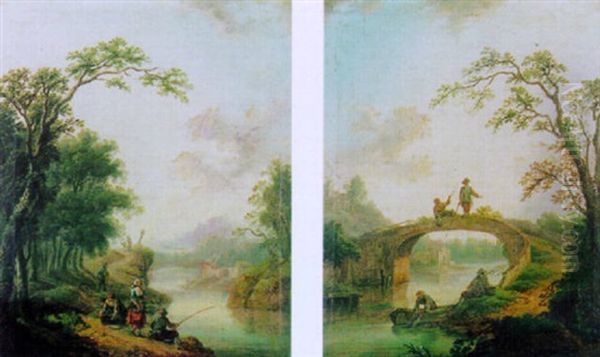 Flusslandschaft Mit Fischern - view 1
