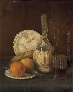 Stillleben Mit Orangen Und Karaffe