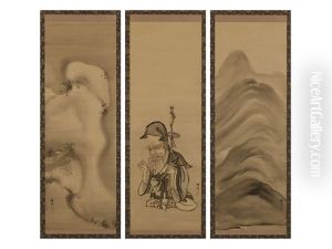 Landscape Of Summer And Winter (set Of 3) by Tani Buncho