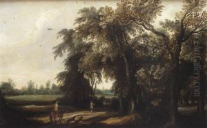 Paysage Boise Ainme De Personnages Et Un Fauconnier