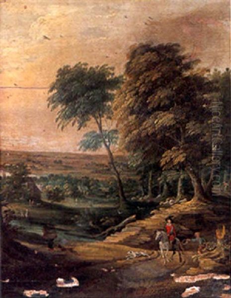 Cavalier Sur Le Chemin Pres De La Ferme - view 1