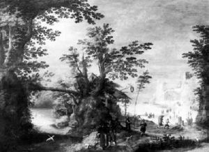 Landscape With Peasants by Willem Van Den Bundel