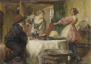 The Flirtatious Serving Girl by Edgar Bundy