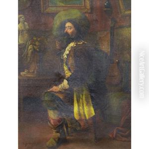 Cavalier In An Interior by Edgar Bundy