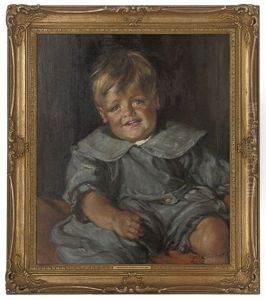 Portrait Of A Young Boy In Blue by Edgar Bundy
