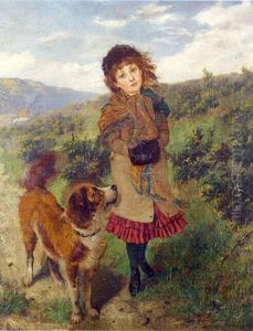 A Girl Amd Her Pet Dog by Edgar Bundy