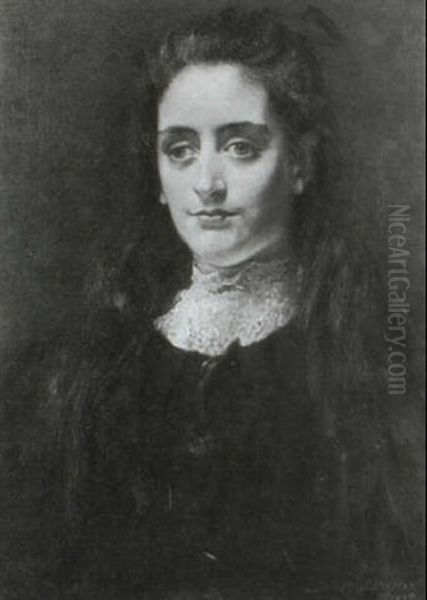 Portrait Of Dorothy Harris, Wearing Black And Lace Dress - view 1