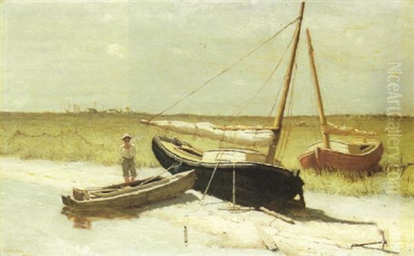 Two Beached Sailboats And A Dory - view 1