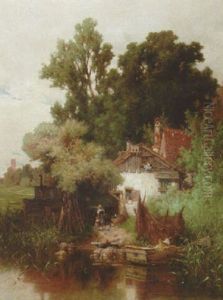 The Fisherman's Cottage by Andrew Fisher Bunner