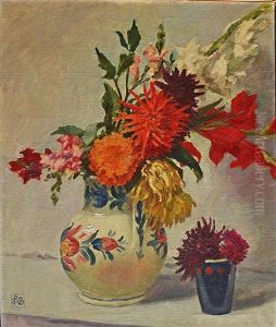 Mixed Flowers In Jug by Rupert Charles Bunny