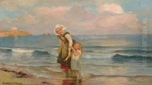 Mother And Child On The Beach by Rupert Charles Bunny