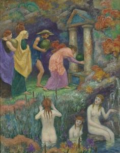 Offrande Aux Nymphes, Offering To The Nymphs by Rupert Charles Bunny