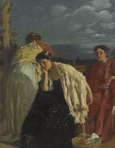 Au Balcon, On The Balcony by Rupert Charles Bunny