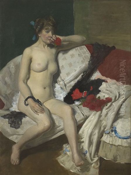 Woman With Rose - view 1