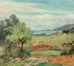 Lake In Landscape by Rupert Charles Bunny
