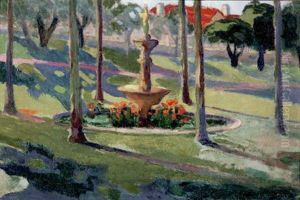 Park With Fountain by Rupert Charles Bunny